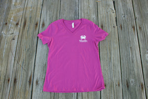 Berry V-Neck Short Sleeve